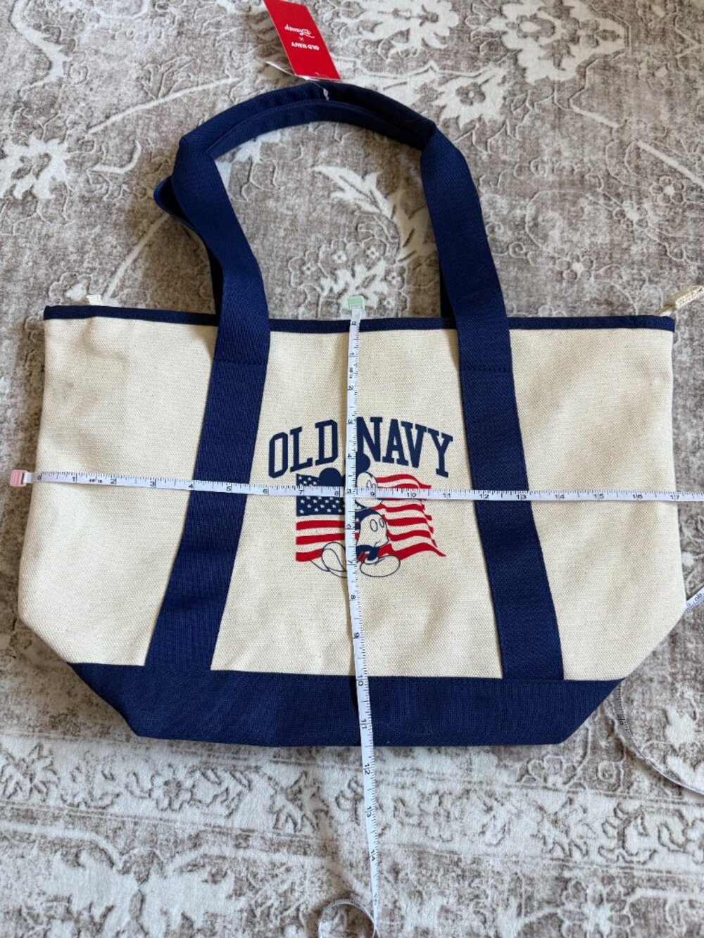 NWT Old Navy Disney Mickey Mouse American Flag Fourth of July Tote Bag - Picture 7 of 8